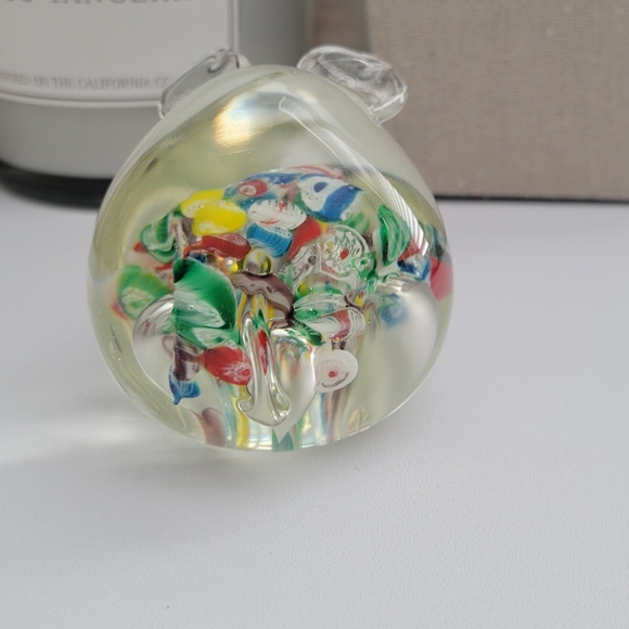 Lewile glass hand blown millefiori paper weight pig - Picture 5 of 9